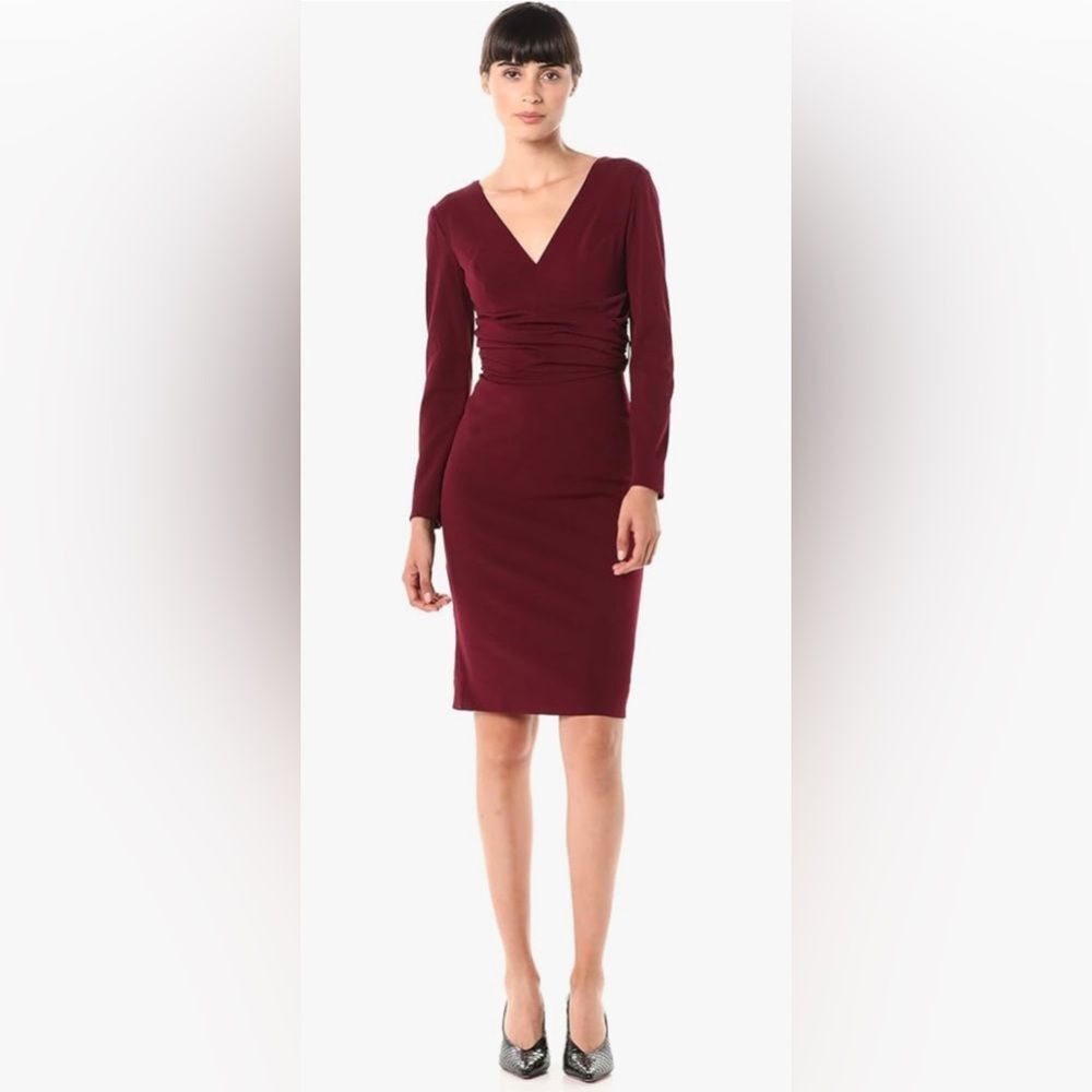 Dress the Population Drew Burgundy Dress Size Small EUC